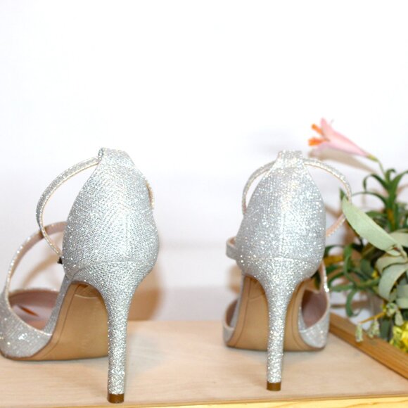 Kelly & Katie Savama Silver Metallic Strappy Heel - Picture 7 of 12